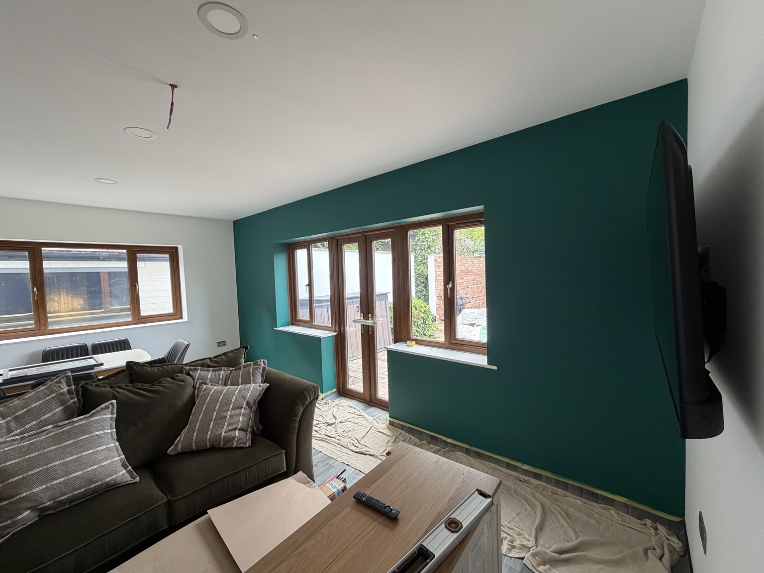 Lounge during the final stages of work