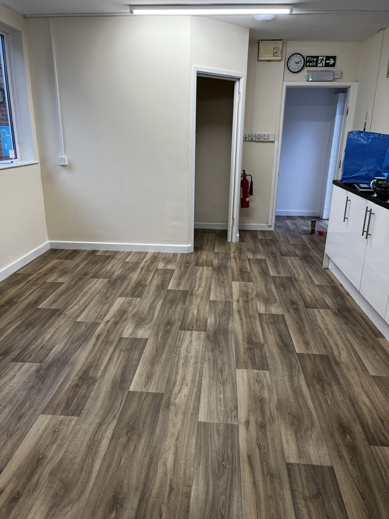 School interior with new wood-effect flooring