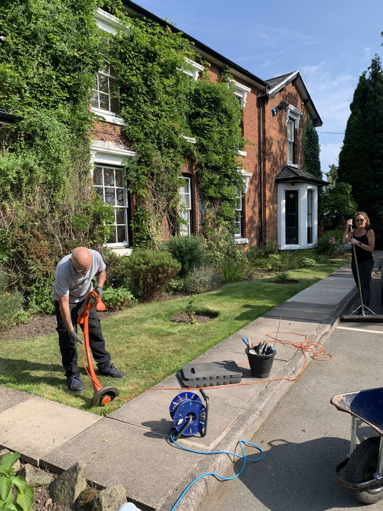 Work in progress in the school grounds